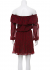 Abito animalier rosso bordeaux